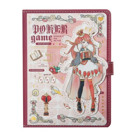 Gift notebook, A6, 112 sheets, color block, with a curly knife, PVC cover, "anime", mix-3