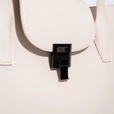 Bag Female Tout with zipper, milk color-3