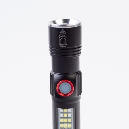 Manual battery flashlight, 10 watts, 2200 mAh, P60, IPX45, ZOOM, 5 modes, charge indicator-4