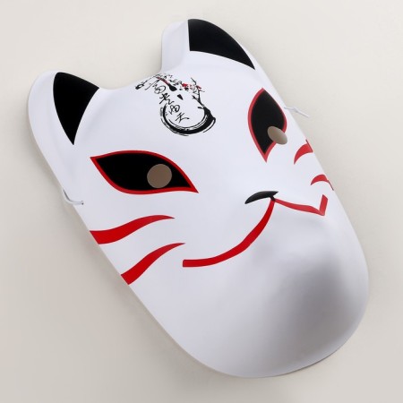 Carnival mask "Fox anime", white color-1