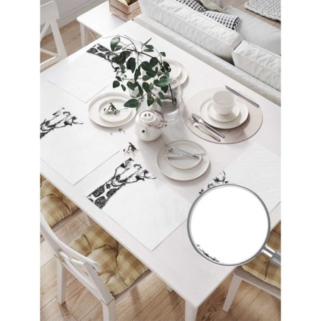 A set of napkins for setting the table "Modest Giraffe", rectangular, size 32x46 cm, 4 pcs-1
