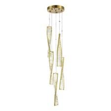 Suspension lamp ST LUCE. SL6205.303.05. Elica. 1x55 W, LED, 3000K, 4675 LM, 28x28x120 cm, brass color