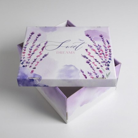Gift folding box, packaging, “lavender”, 31.2 x 25.6 x 16.1 cm-4