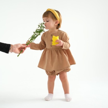Kit for girls (tunic, shorts) minku beige color, height 80-86 cm-3