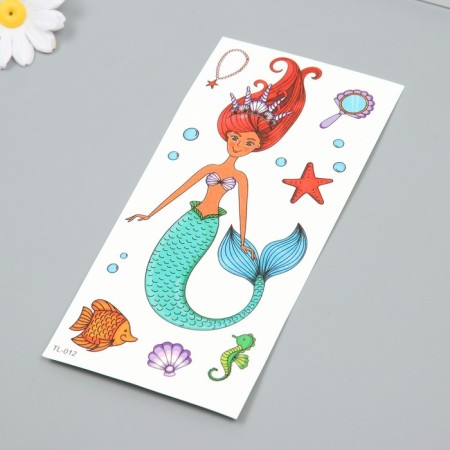 Tattoo on the body color "Mermaid in Tiara" 9x19 cm-1