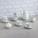 Tea Service "Carmen", 17 objects: cream 350 ml, 6 cups 200 ml, kettle 1.5 l, sugar tower 300 ml, 6 Smascher, porcelain, Iran