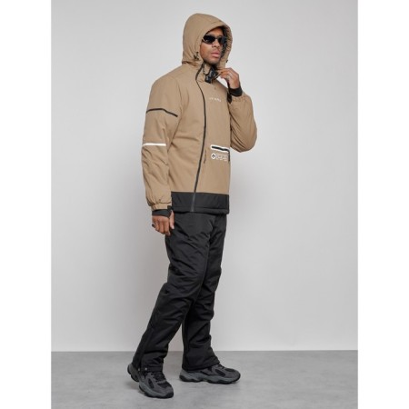 Ski costume male winter, size 48, beige color-4