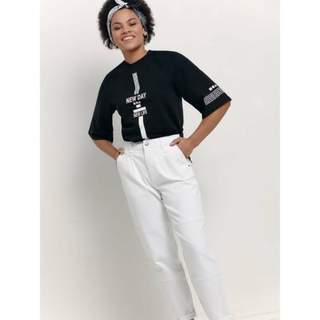 Jeans of trouser cut female Conte Elegant, size L, color White