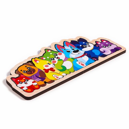 Wooden puzzle for children "dogs"-2