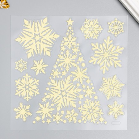 Decorative sticker Room Decor "Christmas tree" (luminous) 18x18 cm