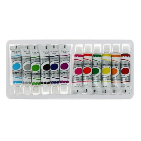Gouache paints, 12 colors, in a plastic tube, 12 ml, in a cardboard box-1