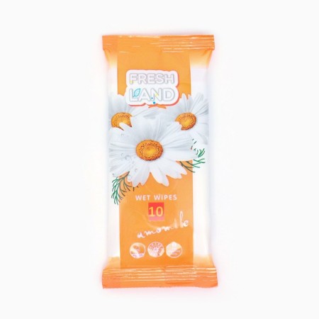 Wet napkins "Freshland" hygienic, with an antibacterial effect, 10 pcs.