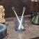 A glass for toothbrushes, 8x8x10 cm, blue color