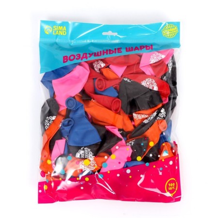 Air ball 12 "Happy birthday", crown color mix set 100 pcs-1