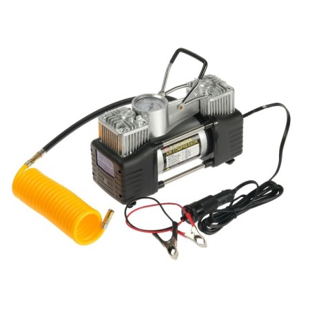 Compressor, binopass, car 12V, 85 l/min, bag, silver