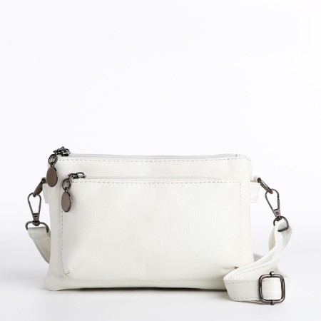 Bag Cross-Bodi with a zipper, white color