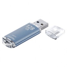 Flash drive Smartbuy V-Cut, 128 GB, USB 3.0, th he is up to 75 MB/s, PLO up to 25 MB/s, blue