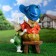 Garden figure "Dwarf with a hare and book" 42x28cm