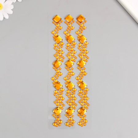 Sticker Plastic Rhinestones "Squares of different sizes" MIX 27.5x10 cm-2