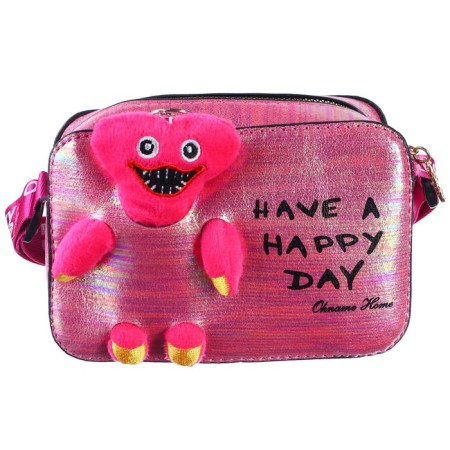 Children's bag with a zipper, 6x11x13 cm, adjustable belt, pink mix-6