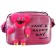 Children's bag with a zipper, 6x11x13 cm, adjustable belt, pink mix