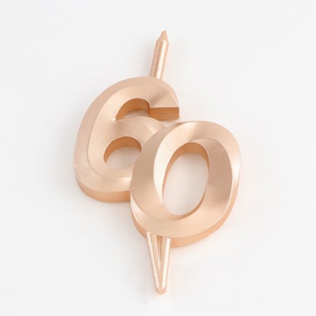 Candle in the cake "Jubilee", number 60, 10 cm, champagne-2