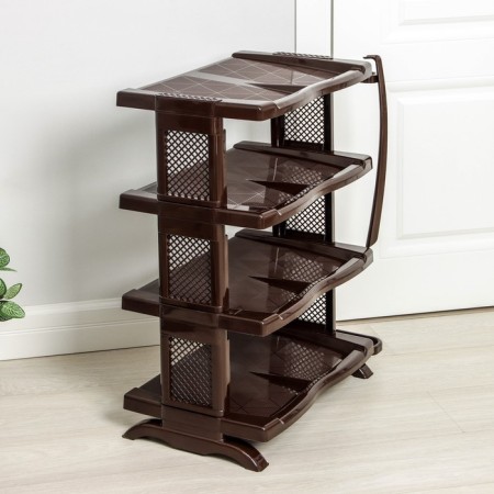 Shelf for shoes with a spoon, 4 tiers, 50 × 32.5 × 72 cm, brown color-2