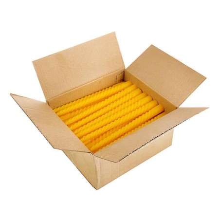 Candle twisted, 2.2x 25 cm, varnished yellow-2