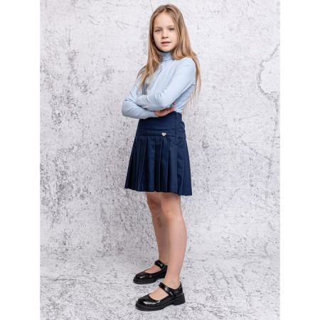 Turtleneck for girls, height 122 cm, blue color-1