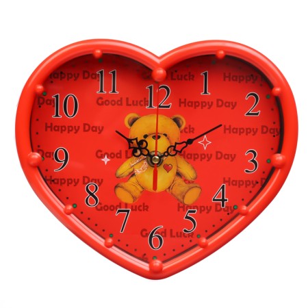 Wall clock, series: interior, "heart", smooth move, 22.5 x 19 cm
