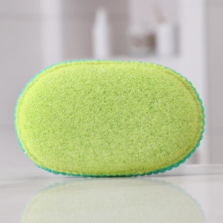 Body sponge with a massage layer, color mix