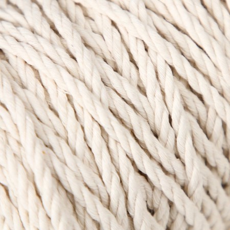 Knitting cord 80% cotton, 20% polyester twisted 3 mm, 185g/45m, 02-milk-2
