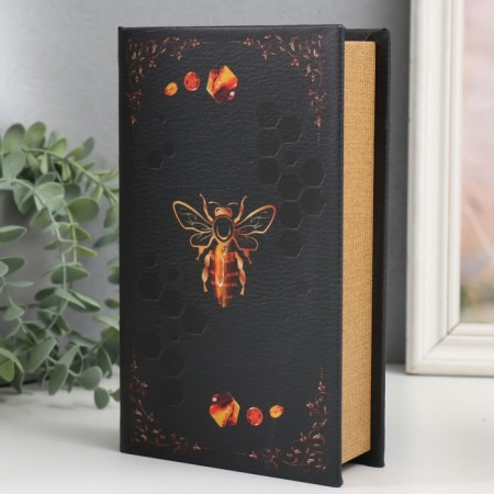 Safe-book wood to the leatherette "Bee" 21x13x5 cm-1