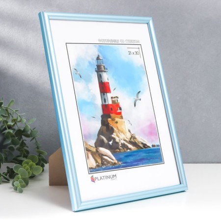 Photo frame plastic "Palette" 21x30 cm, blue, with a leg-1