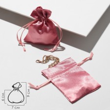 Satin gift bag, 7 × 9 cm, pink color