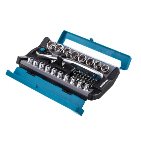 Set of end heads GROSS 14144, 36 items, ratchet 120 teeth, 1/2 ", CRV-3