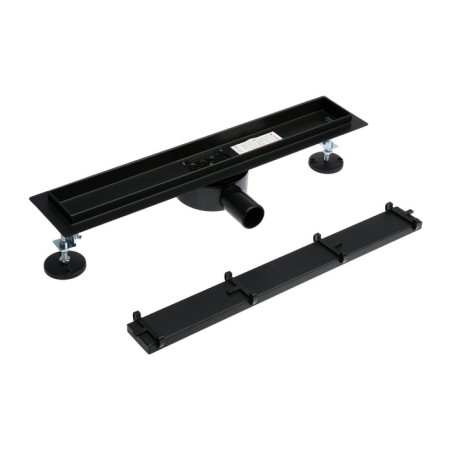 TIM BAD555002BK, 70 x 500 mm, tiles, siphon with a rotation angle of 360 °, black-matte-1