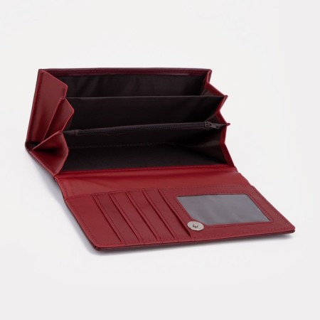 Women's wallet on a magnet, burgundy color-2