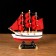 Ship "Medusa" 10x3x10 cm, white hull, red sails