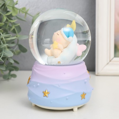 Souvenir Polystone Water Ballion Music, light "Beasts on the clouds" MIX 12.5x8.2x8.2 cm-4