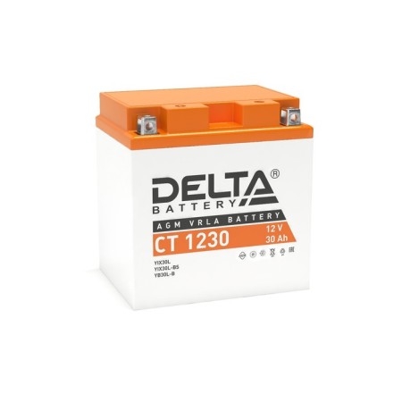 DELTA Battery ST1230 (YTX30L, YTX30L-BS, YB30L-B) 12 V, 30 Ah reverse (- +)