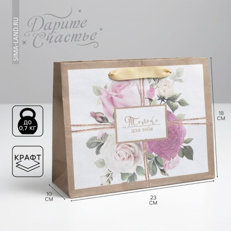Package Gift Craft horizontal, packaging, “only for you”, MS 23 x 18 x 10 cm