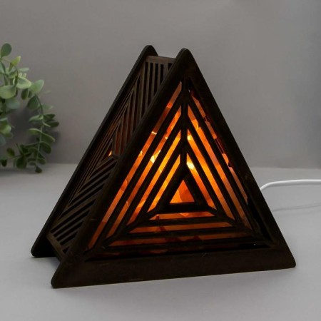 Salt lamp with Dimmer "Pyramid" E14 15W 1 kg white salt 17x19x7cm-7