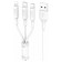 Hoco X25, MicroUSB/Lightning/Type -C - USB, 2 A, 1 m, PVC braid, white