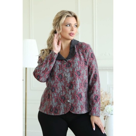 Female jacket, size 56, gray color-1