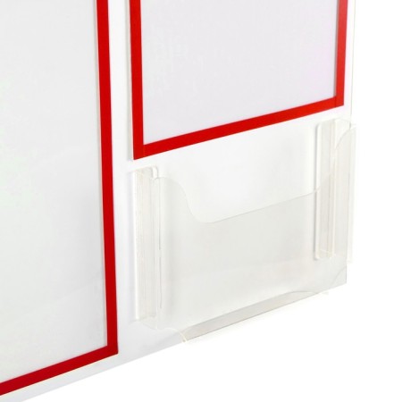 Information stand “Consumer Corpourine” 3 pockets (1 flat A4, 1 flat A5, 1 volumetric A5), red color-2