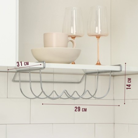 Suspended shelf for bottles, chrome, 33 × 31.5 × 13 cm-1