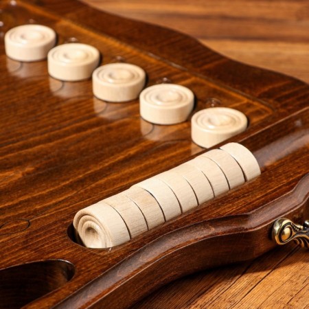 Handmade backgammon "Eagle Attack" with a pen, 60x30 cm, with a chess field, an array of walnut, Armenia-3