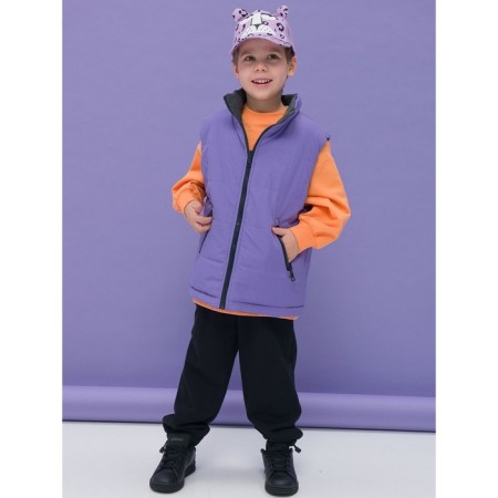 Vest for boys, height 104 cm, black color-12