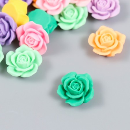 Decor for creativity plastic "Multi -colored roses" set of 20 pcs 1.8x1.8x1.8 cm-1